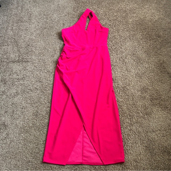 RACHEL ROY One Shoulder Gown / XL - Pink Sizzle / NWT - Picture 3 of 7